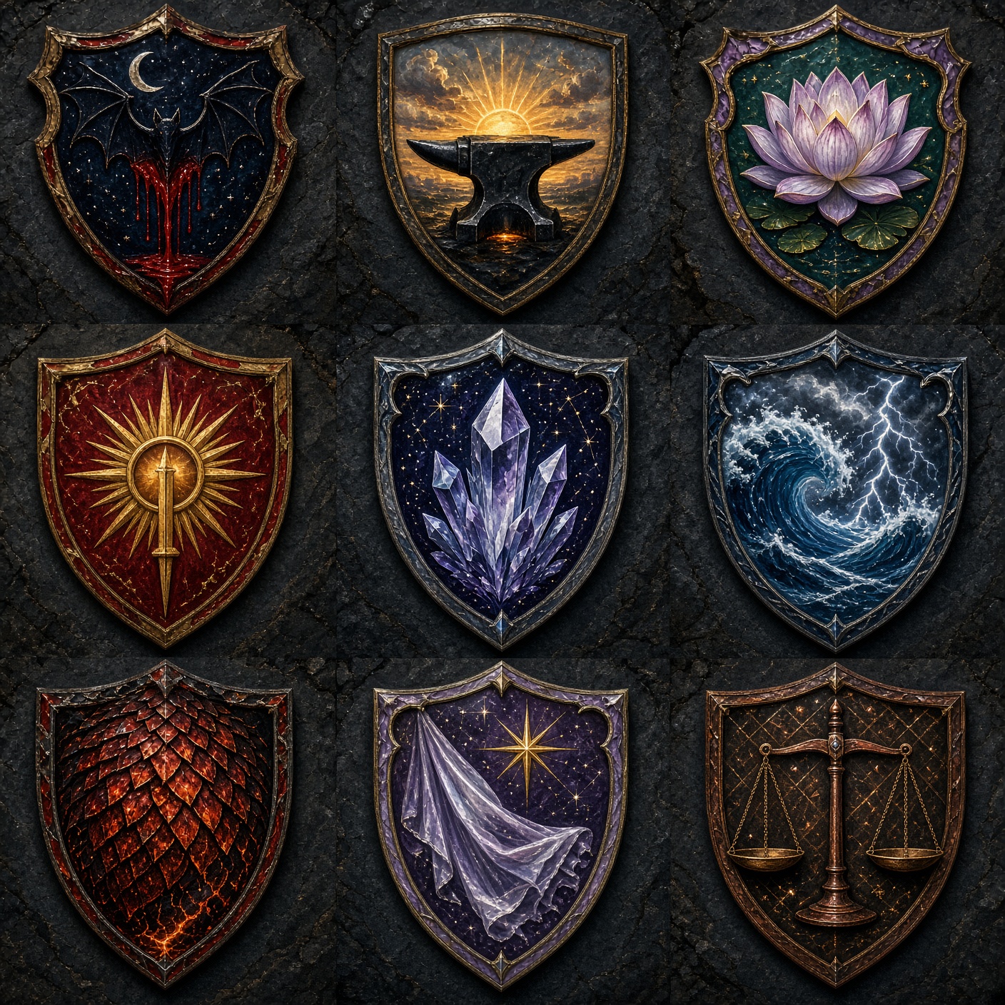 Nine recovered House identities. LEGACY / REVIEW: treat as Aegis foundation only where explicitly reaffirmed.